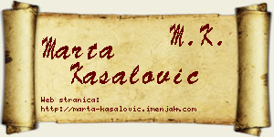 Marta Kasalović vizit kartica